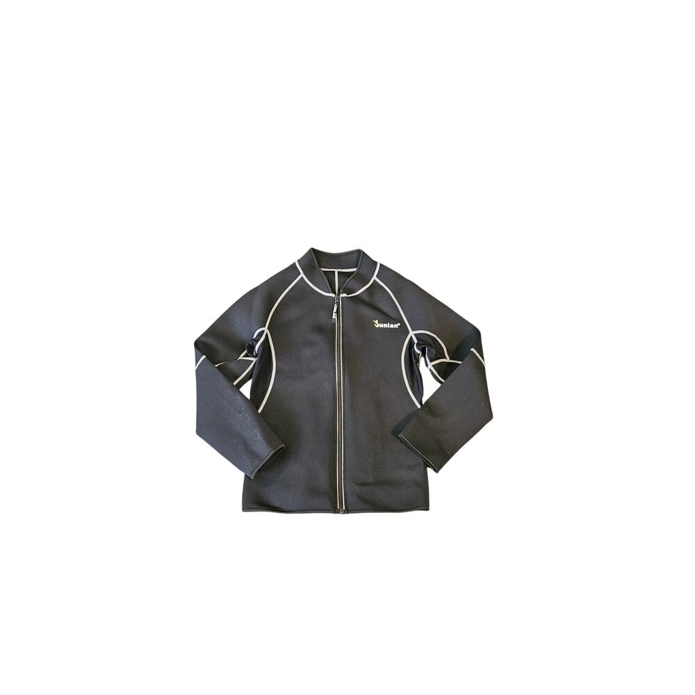 Sunlan Black Neoprene Full Zip Weight Loss Sauna Suit. Size L